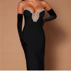 Fashion Nova Embellished Bandage Maxi Dress